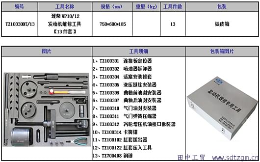 濰柴發(fā)動機維修工具鐵皮箱